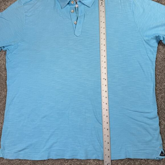 Tommy Bahama Polo Blue Pima Santorini Greece Rugby Embroidered Logo Mens 2XL - Picture 6 of 7